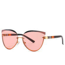 cat eye Rimless sun glasses 2020 new arrivals retro fashion shades custom designer metal Uv400 sunglasses Women 7146